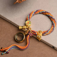 Load image into Gallery viewer, Buddha Padmasana Tibetan Om Mani Padme Hum Dreamcatcher Luck Colorful Reincarnation Knot String Bracelet Buddha padmasana