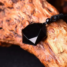 Load image into Gallery viewer, Buddha Padmasana Black Obsidian Talisman - Necklace for Protection Buddha padmasana