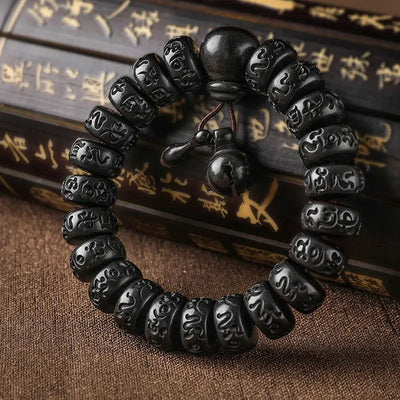 Buddha Padmasana Tibetan Lightning Strike Wood Protection Bracelet Buddha padmasana