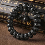 Buddha Padmasana Tibetan Lightning Strike Wood Protection Bracelet