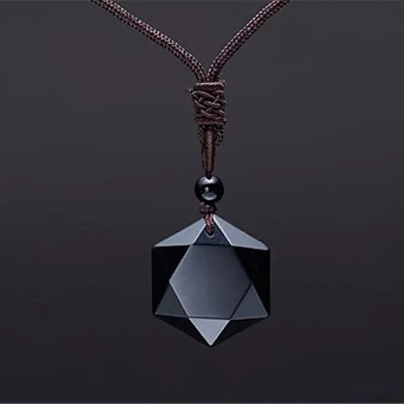 Buddha Padmasana Black Obsidian Talisman - Necklace for Protection Buddha padmasana