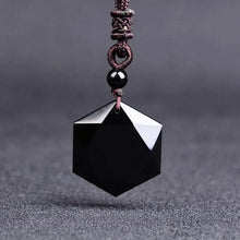 Load image into Gallery viewer, Buddha Padmasana Black Obsidian Talisman - Necklace for Protection Buddha padmasana