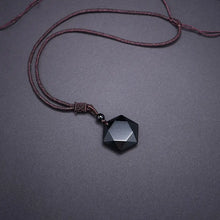 Load image into Gallery viewer, Buddha Padmasana Black Obsidian Talisman - Necklace for Protection Buddha padmasana