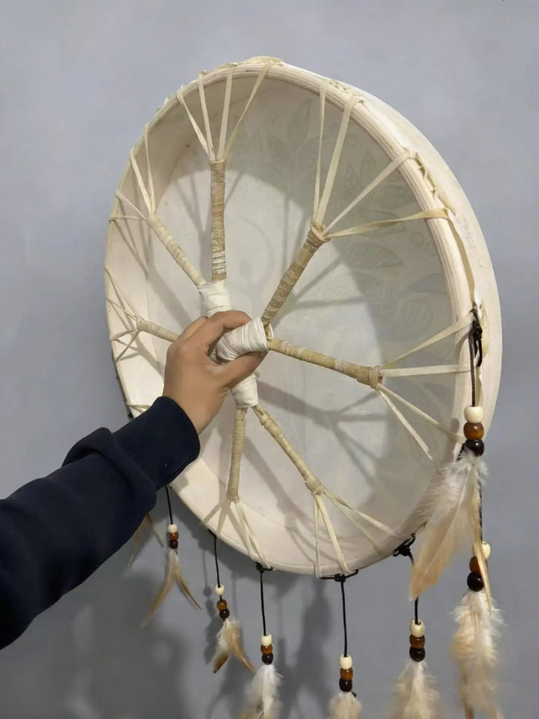 Mermaid Underwater Healing Frame Drum | Full-Size Goatskin Hand Drum Buddha padmasana