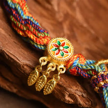 Load image into Gallery viewer, Buddha Padmasana Tibetan Om Mani Padme Hum Dreamcatcher Luck Colorful Reincarnation Knot String Bracelet Buddha padmasana