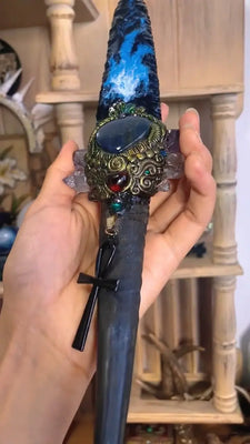 Obsidian Twilight Ankh Ritual Dagger Buddha padmasana