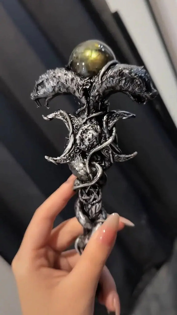 Hecate’s Triple Moon Sacred Scepter Buddha padmasana