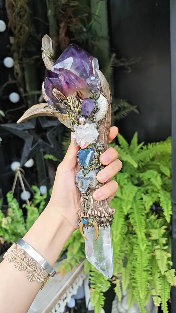 Thornmoon Amethyst Antler Scepter