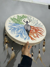 Load image into Gallery viewer, Mermaid Underwater Healing Frame Drum | Full-Size Goatskin Hand Drum Buddha padmasana