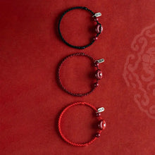 Load image into Gallery viewer, Buddha Padmasana Handmade Cinnabar Peace Buckle Safe and Healthy Charm Blessing String Bracelet Anklet Buddha padmasana