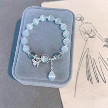 Load image into Gallery viewer, Buddha Padmasana Cat&#39;s Eye Moonstone Butterfly Star Charm Support Bracelet - Buddha padmasana
