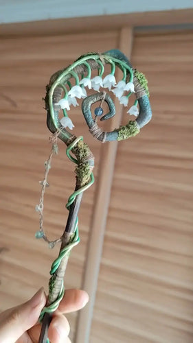 Lily Bell Wisp crystal wand Buddha padmasana