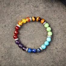 Load image into Gallery viewer, Buddha Padmasana 7 Chakra Stones Bracelet Buddha padmasana