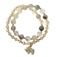 Load image into Gallery viewer, Buddha Padmasana Rose Quartz Elephant Healing Energy Charm Bracelet Buddha padmasana