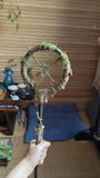 Green Wheel Staff Crystal Wand