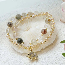 Load image into Gallery viewer, Buddha Padmasana Rose Quartz Elephant Healing Energy Charm Bracelet Buddha padmasana