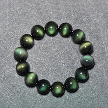 Load image into Gallery viewer, Buddha Padmasana Natural Green Eye Obsidian Wealth Bracelet - Buddha padmasana