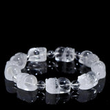 Buddha Padmasana White Phantom Carved Pi Xiu Handmade Bracelet