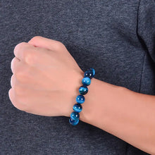 Load image into Gallery viewer, Buddha Padmasana Blue Tiger Eye Protection Bracelet Buddha padmasana