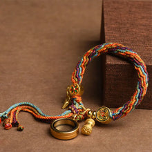 Load image into Gallery viewer, Buddha Padmasana Tibetan Om Mani Padme Hum Dreamcatcher Luck Colorful Reincarnation Knot String Bracelet Buddha padmasana