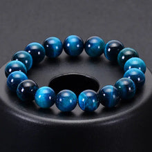 Load image into Gallery viewer, Buddha Padmasana Blue Tiger Eye Protection Bracelet Buddha padmasana