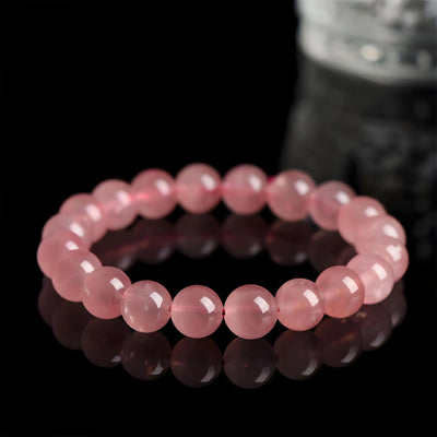 Buddha Padmasana Rose Quartz Beaded Bracelet Buddha padmasana