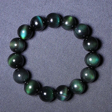 Load image into Gallery viewer, Buddha Padmasana Natural Green Eye Obsidian Wealth Bracelet - Buddha padmasana