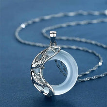 Load image into Gallery viewer, Buddha Padmasana Natural White Jade Koi Lucky Necklace - Buddha padmasana