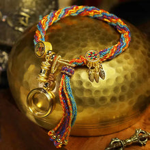 Load image into Gallery viewer, Buddha Padmasana Tibetan Om Mani Padme Hum Dreamcatcher Luck Colorful Reincarnation Knot String Bracelet Buddha padmasana