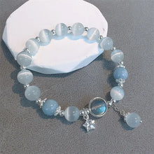 Load image into Gallery viewer, Buddha Padmasana Cat&#39;s Eye Moonstone Butterfly Star Charm Support Bracelet - Buddha padmasana