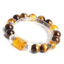 Load image into Gallery viewer, Buddha Padmasana Tiger Eye Bead Fortune Prosperity Bracelet - Buddha padmasana