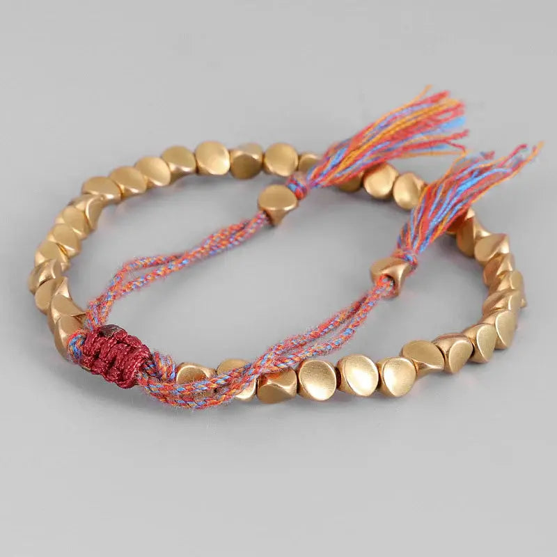 Buddha Padmasana Tibetan Copper Beads Healing Luck Bracelet - Buddha padmasana