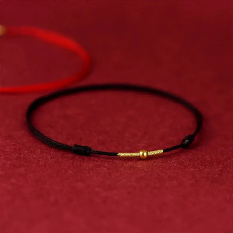 Buddha Padmasana 925 Sterling Silver Golden Bead Protection Braided Rope Bracelet Anklet Buddha padmasana