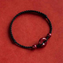 Load image into Gallery viewer, Buddha Padmasana Handmade Cinnabar Peace Buckle Safe and Healthy Charm Blessing String Bracelet Anklet Buddha padmasana
