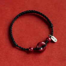 Load image into Gallery viewer, Buddha Padmasana Handmade Cinnabar Peace Buckle Safe and Healthy Charm Blessing String Bracelet Anklet Buddha padmasana