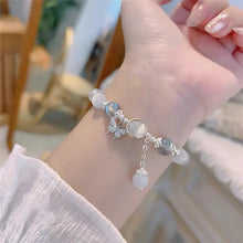 Load image into Gallery viewer, Buddha Padmasana Cat&#39;s Eye Moonstone Butterfly Star Charm Support Bracelet - Buddha padmasana