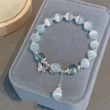 Load image into Gallery viewer, Buddha Padmasana Cat&#39;s Eye Moonstone Butterfly Star Charm Support Bracelet - Buddha padmasana