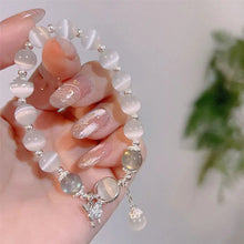 Load image into Gallery viewer, Buddha Padmasana Cat&#39;s Eye Moonstone Butterfly Star Charm Support Bracelet - Buddha padmasana