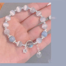 Load image into Gallery viewer, Buddha Padmasana Cat&#39;s Eye Moonstone Butterfly Star Charm Support Bracelet - Buddha padmasana