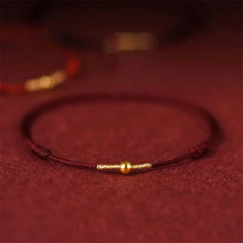 Load image into Gallery viewer, Buddha Padmasana 925 Sterling Silver Golden Bead Protection Braided Rope Bracelet Anklet Buddha padmasana