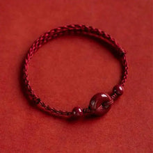 Load image into Gallery viewer, Buddha Padmasana Handmade Cinnabar Peace Buckle Safe and Healthy Charm Blessing String Bracelet Anklet Buddha padmasana