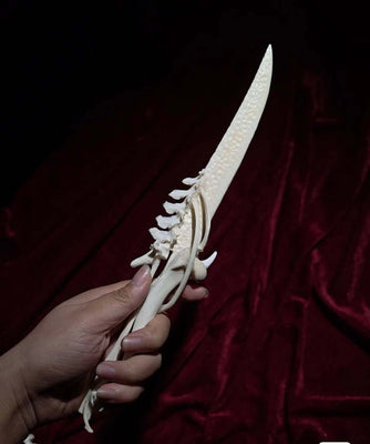 Handcrafted Bone Ritual Dagger, ethically sourced natural bone carving for witchcraft, Wicca, cosplay, gothic home decor, and occult collections. Custom orders available.