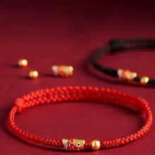 Load image into Gallery viewer, Buddha Padmasana 925 Sterling Silver Handmade Koi Fish Wealth Success Braided Rope Bracelet Buddha padmasana