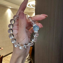 Load image into Gallery viewer, Buddha Padmasana Aquamarine and Clear Quartz Bracelet Buddha padmasana