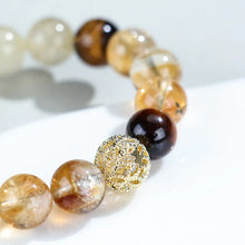 Load image into Gallery viewer, Buddha Padmasana Black Gold Super Seven Bracelet‌ Buddha padmasana