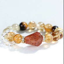 Load image into Gallery viewer, Buddha Padmasana Black Gold Super Seven Bracelet‌ Buddha padmasana