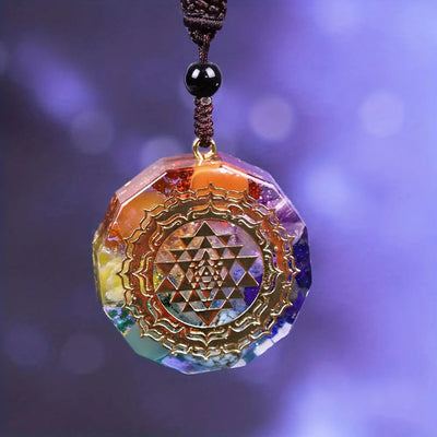 Buddha Padmasana Chakra Orgonite Necklace - Balances Orgone Energy & EMF Protection Buddha padmasana