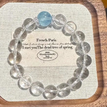 Load image into Gallery viewer, Buddha Padmasana Aquamarine and Clear Quartz Bracelet Buddha padmasana