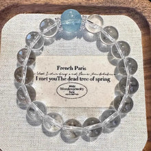 Load image into Gallery viewer, Buddha Padmasana Aquamarine and Clear Quartz Bracelet Buddha padmasana