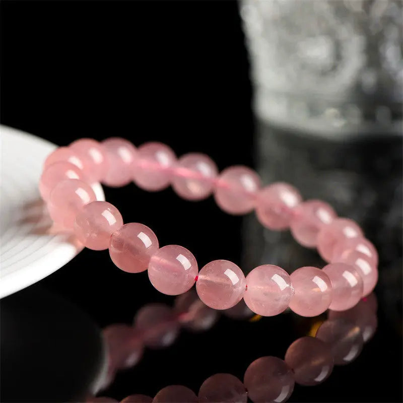 Buddha Padmasana Rose Quartz Beaded Bracelet Buddha padmasana